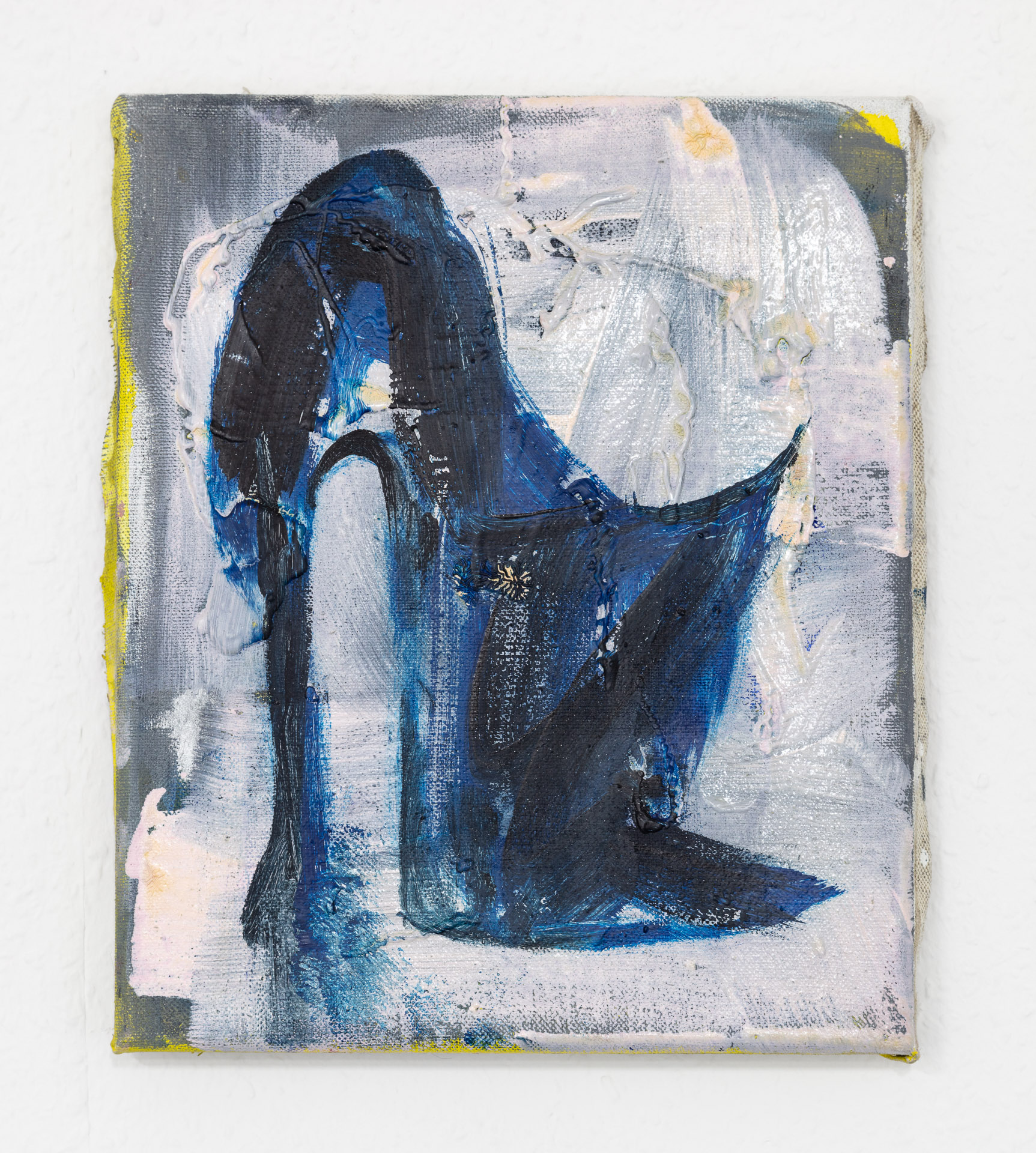 painting of black shoe