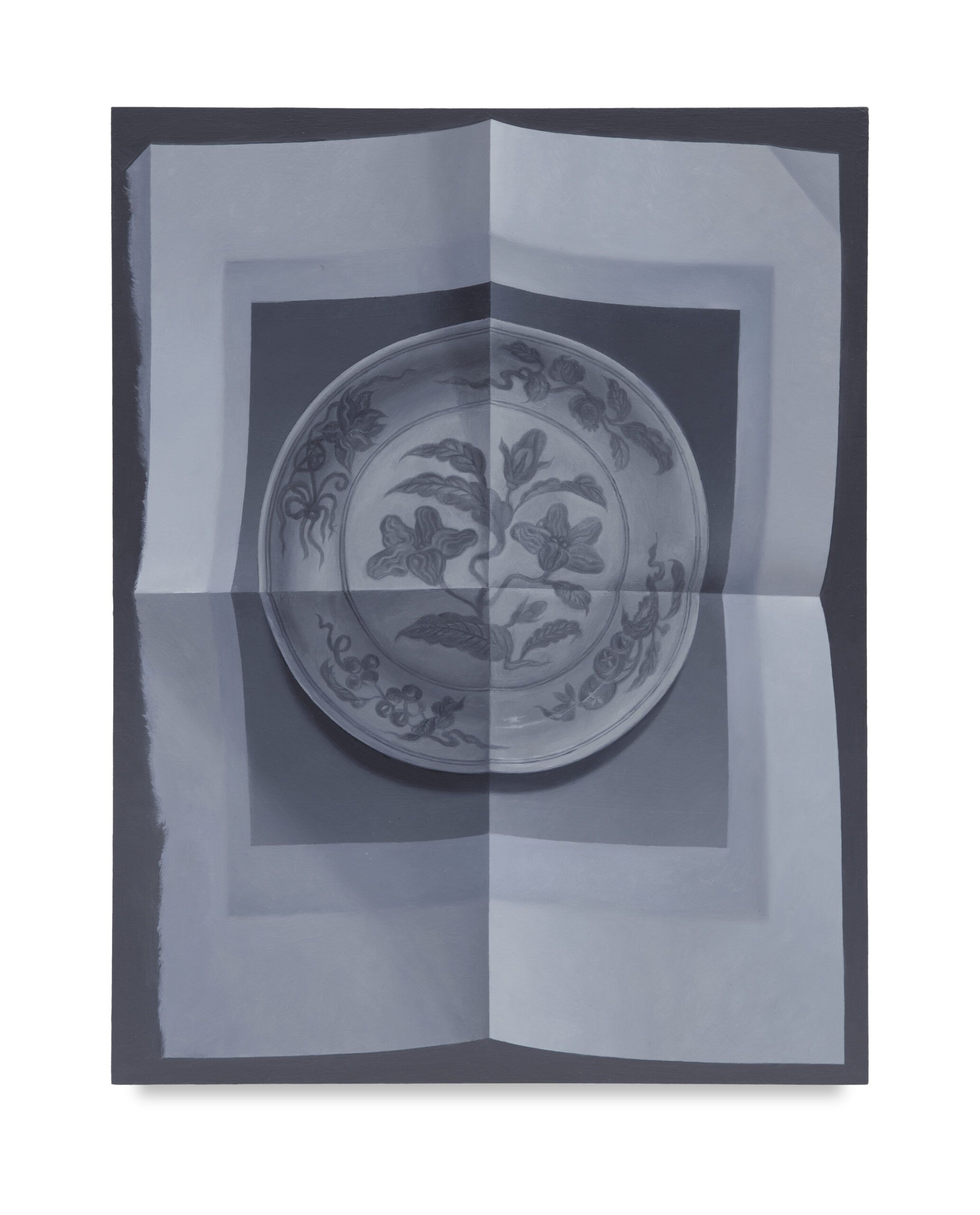 painting of folded paper with dish