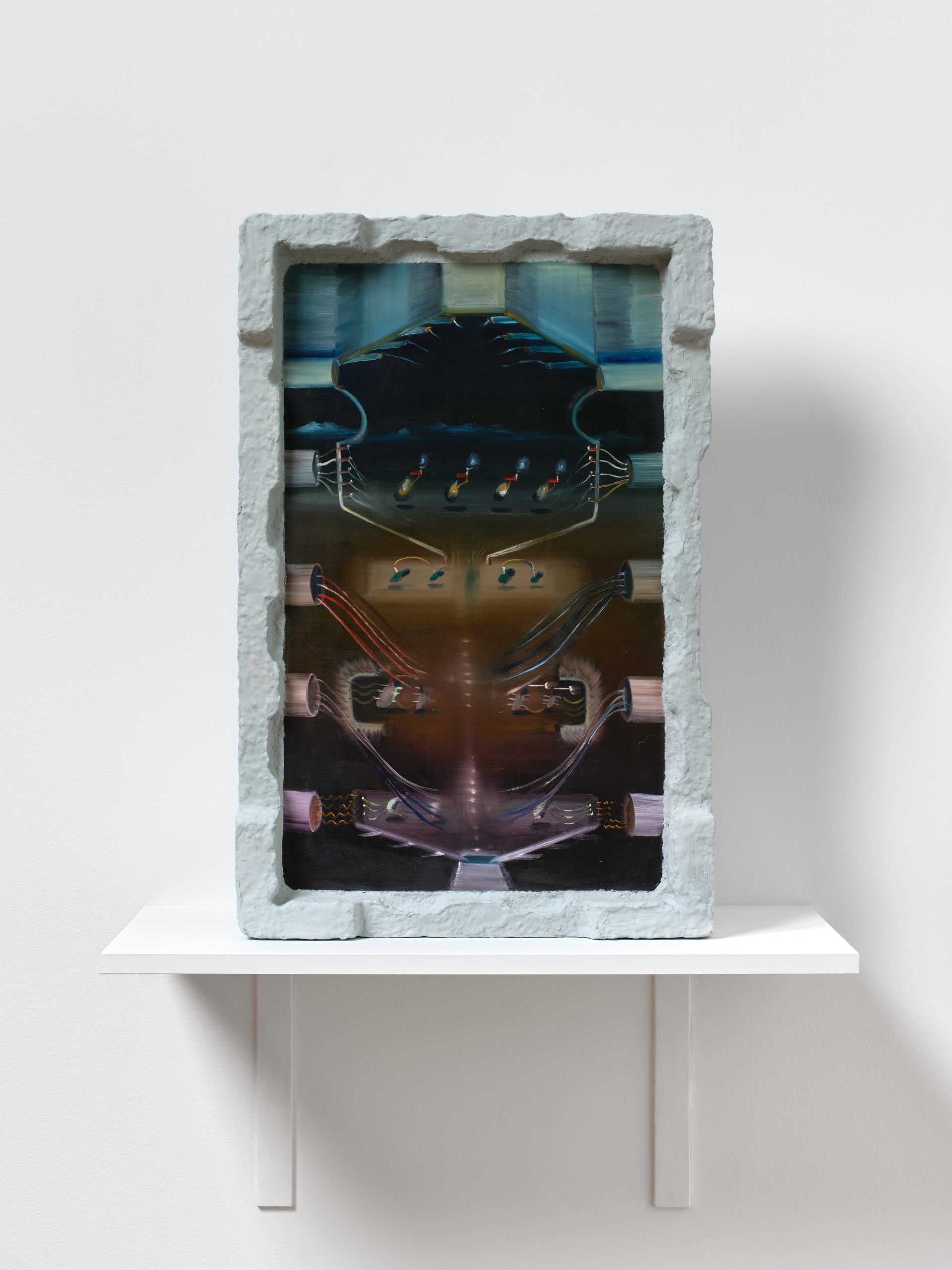 dark colorful work with abstract face