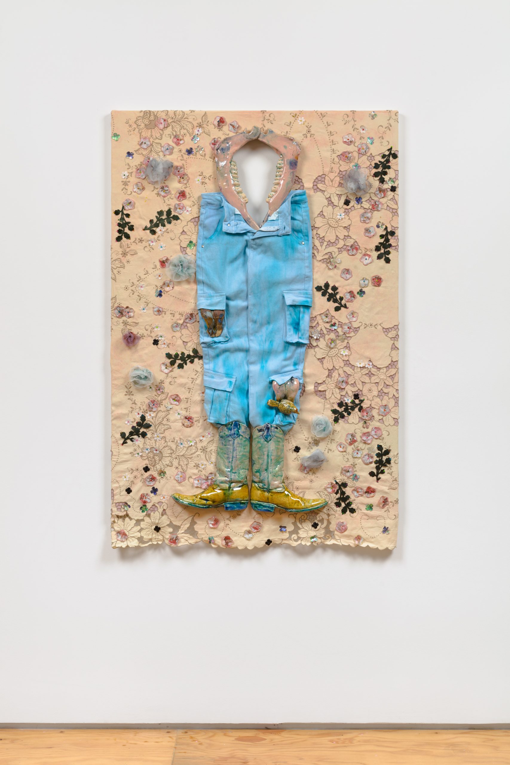 Blue figure in cargo pants