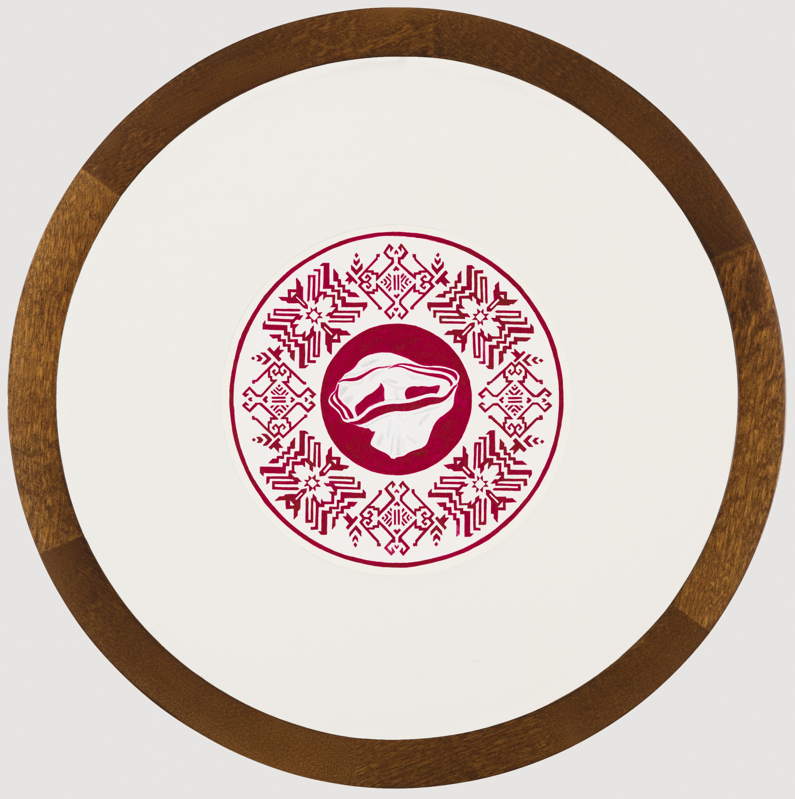 Pink indian ink on paper