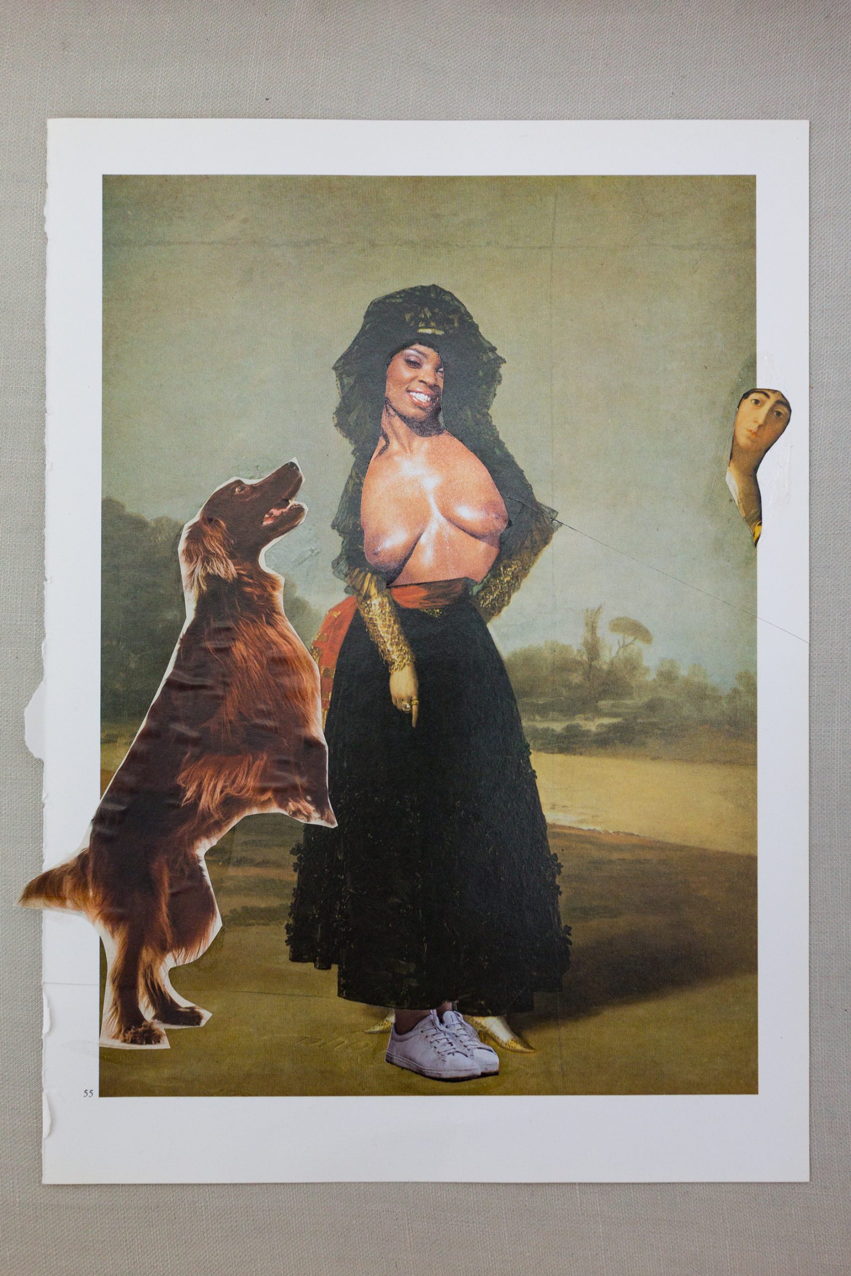 Collage modeled after Goya's mourning portrait