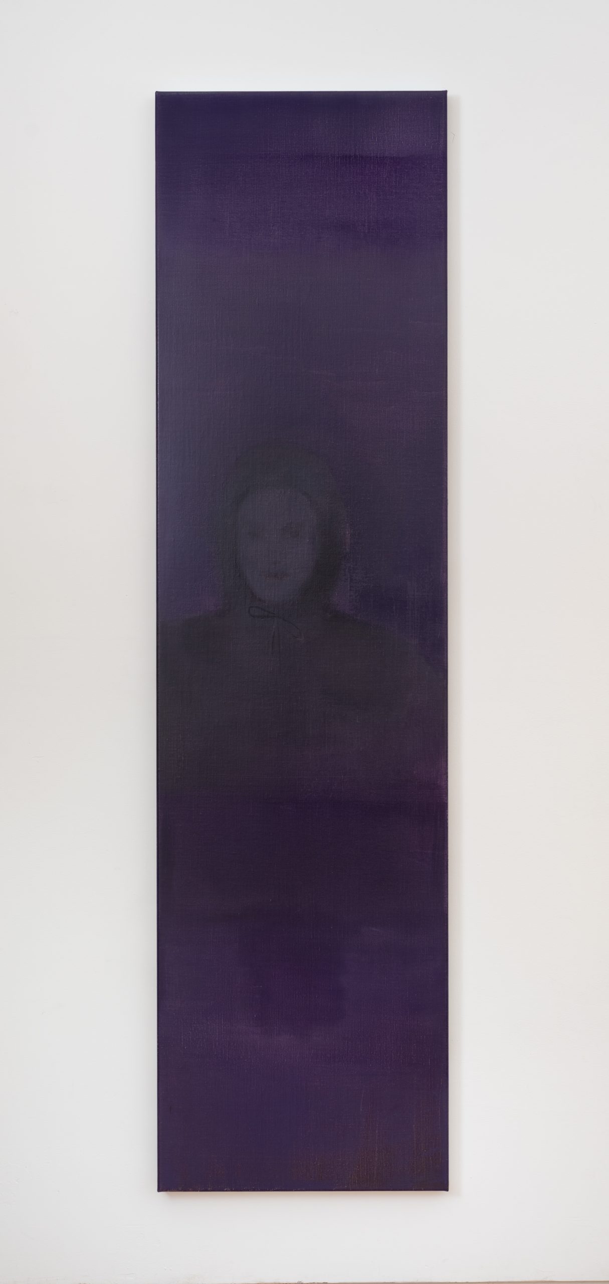 Dark purple background with figure