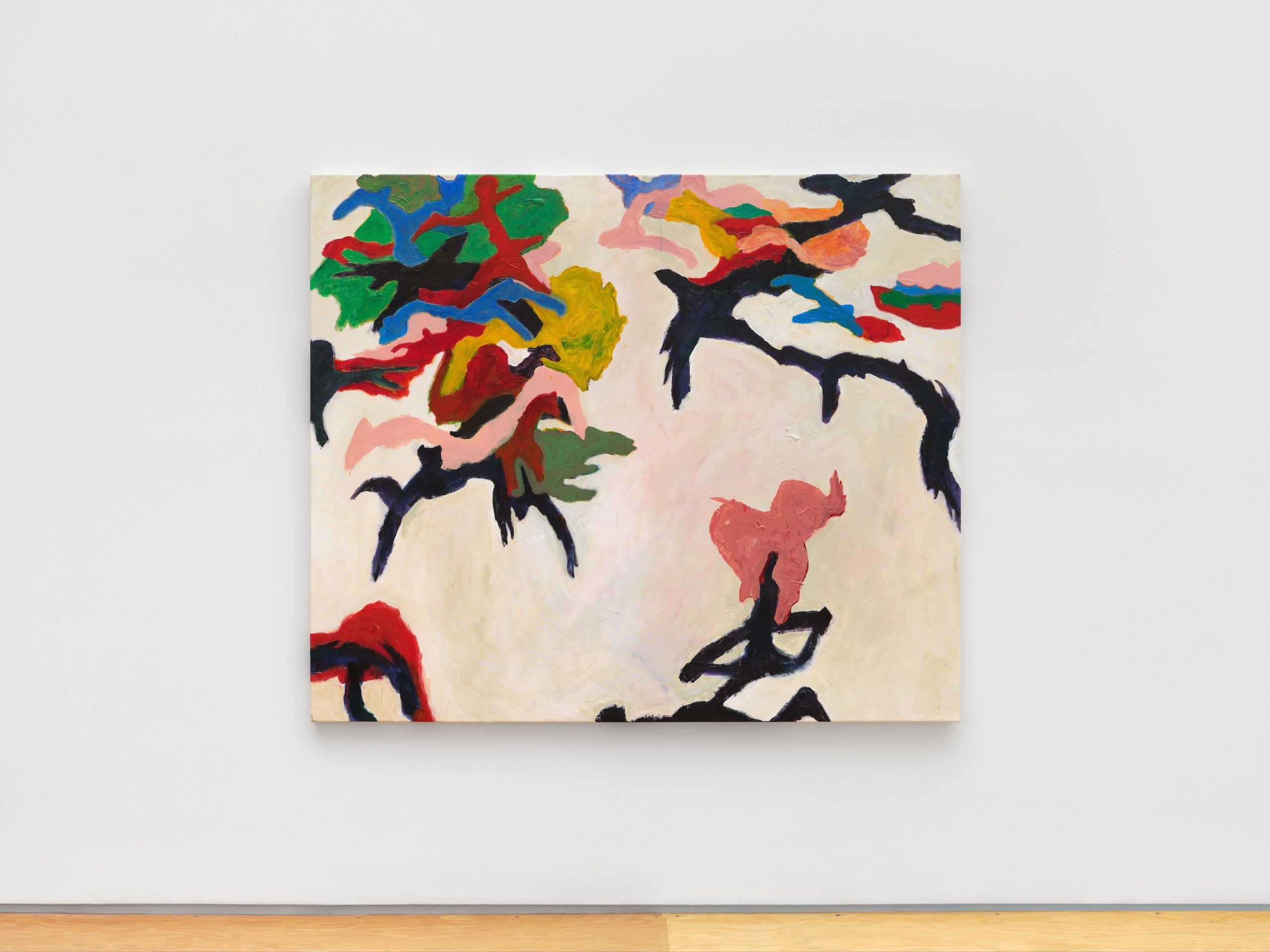 Abstract colorful figures and flowing lines